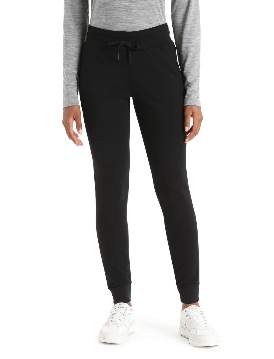 Women\'s Icebreaker Merino Crush Pants Black | CA 1427LISH